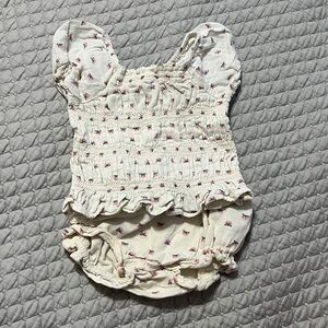 Old Navy Cream and Pink Diaper Cover Set